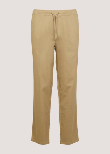 Stone Elasticated Chinos