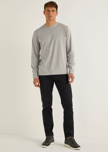 Light Grey Essential Long Sleeve Crew Neck T-Shirt