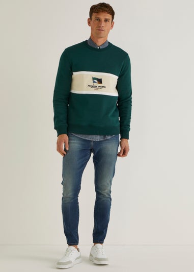 Green Premium Sports Embroidered Flag Sweatshirt