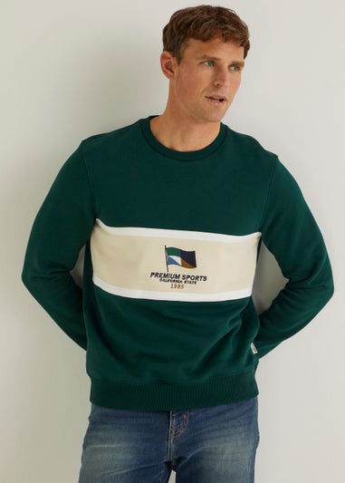Green Premium Sports Embroidered Flag Sweatshirt
