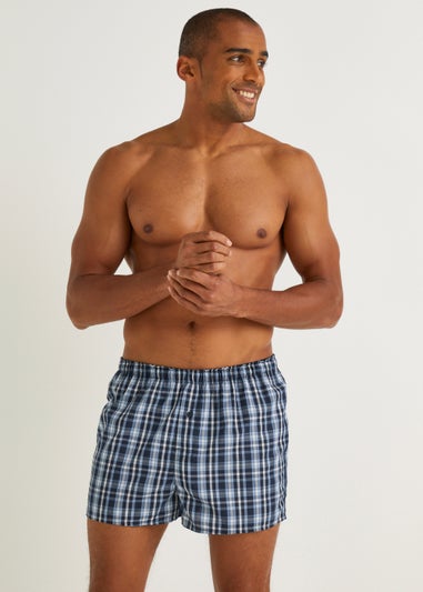 3 Pack Navy Woven Cotton Boxers