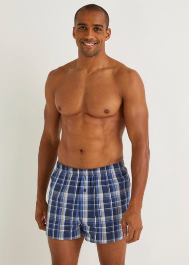 3 Pack Blue Woven Boxers