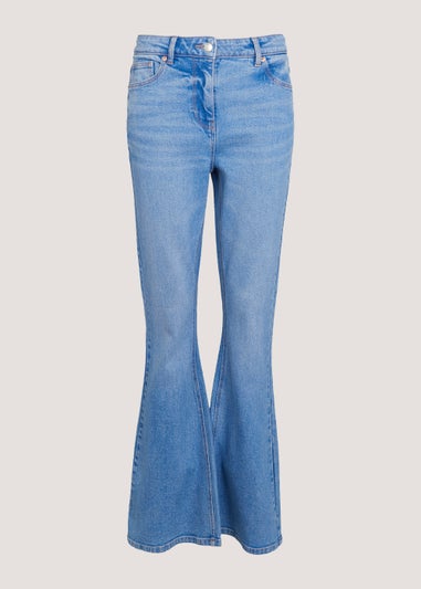 Bright Blue Skinny Flared Jeans