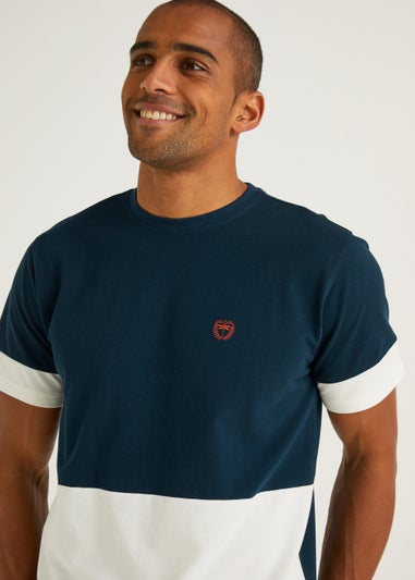 Navy Colour Block T-Shirt