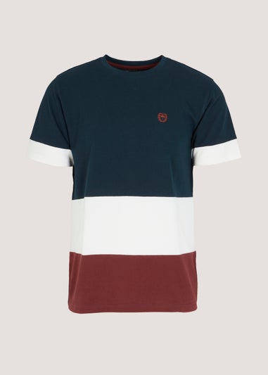 Navy Colour Block T-Shirt