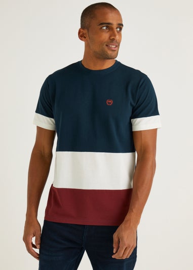 Navy Colour Block T-Shirt