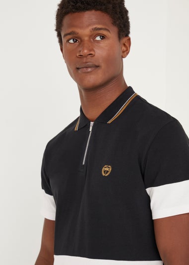 Black Colour Panel Polo Shirt