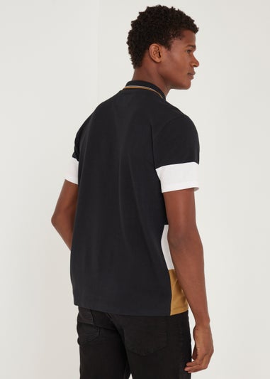 Black Colour Panel Polo Shirt