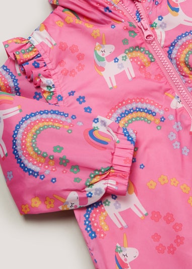 Girls Pink Unicorn Puddle Suit (9mths-6yrs)