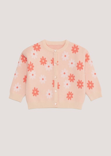 Girls Coral Floral Cardigan (9mths-6yrs)