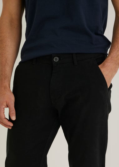 Big & Tall Black Stretch Straight Fit Chinos