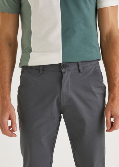 Big & Tall Grey Stretch Straight Fit Chinos