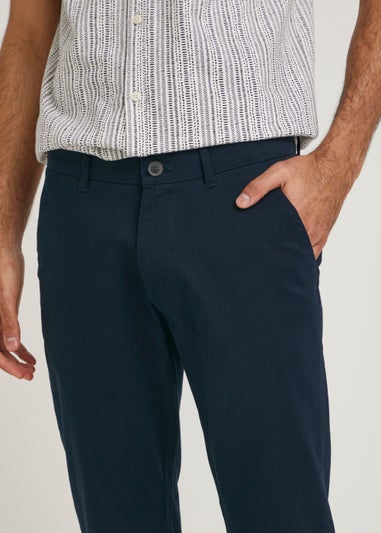 Navy Straight Fit Stretch Chinos