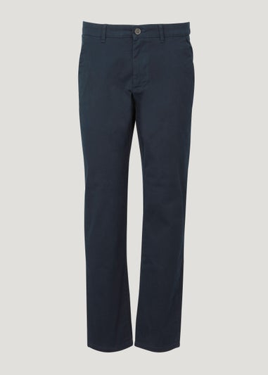 Navy Straight Fit Stretch Chinos