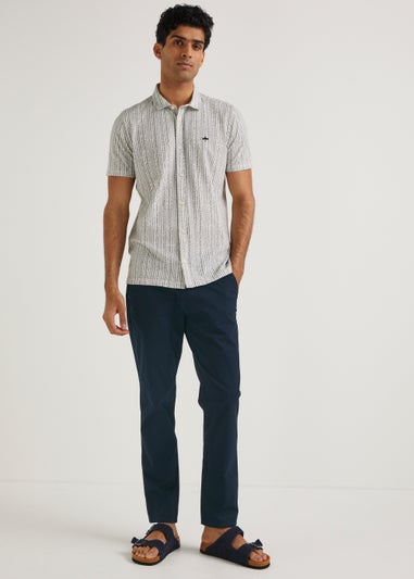 Navy Straight Fit Stretch Chinos