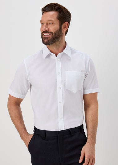 Taylor & Wright White Easy Care Regular Fit Short Sleeve Shirt