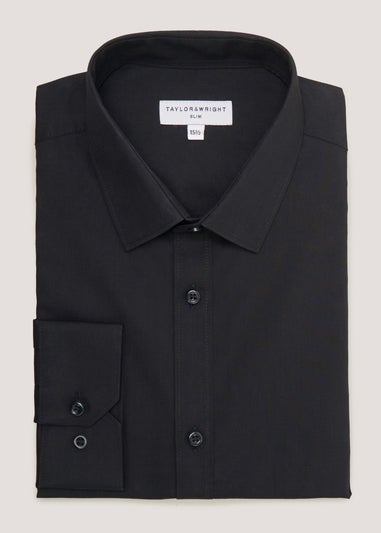 Taylor & Wright Black Easy Care Slim Fit Shirt