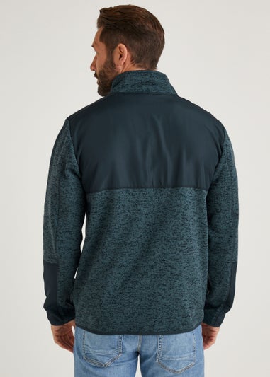 Lincoln Grey Panel Zip Up Fleece Jacket