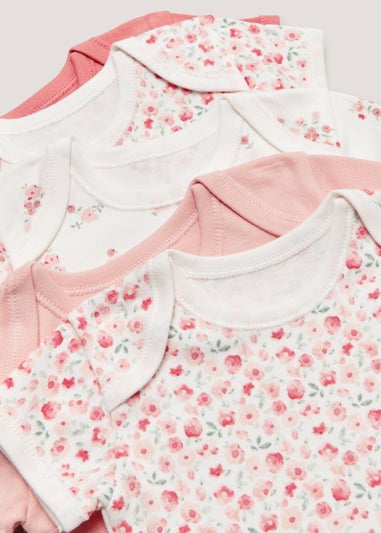 Baby 5 Pack Plain & Floral Bodysuits (Newborn-23mths)
