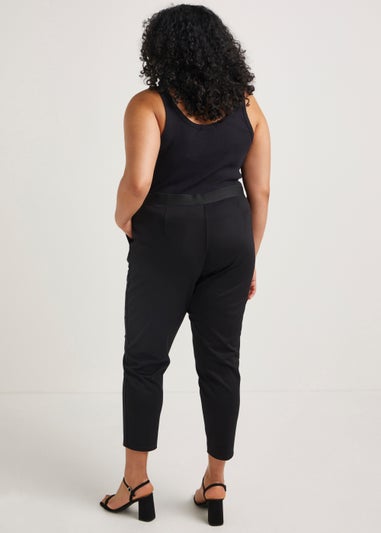 Plus Black Linen Look Tailored Trousers  PrettyLittleThing