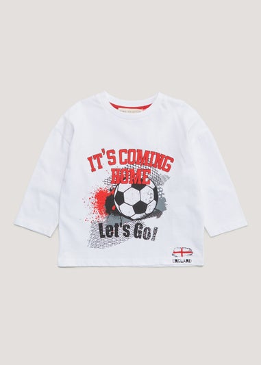 Boys White Football T-Shirt (9mths-6yrs)