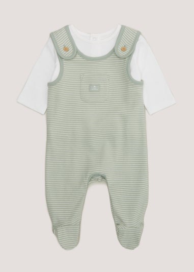 Baby Sage Dungarees & T-Shirt Set (Tiny Baby-12mths)