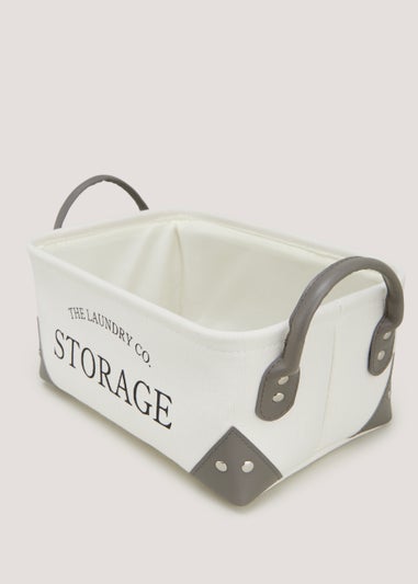 Cream Laundry Storage Basket (13cm x 30cm x 20cm)