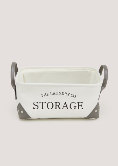 Cream Laundry Storage Basket (13cm x 30cm x 20cm)