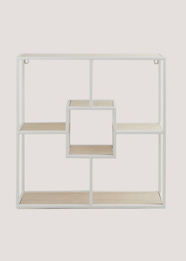 White Metal Square Shelf (51cm x 11cm x 51cm)