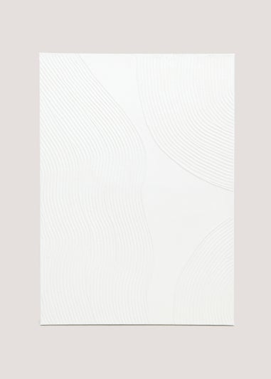White Textured Canvas Wall Art (70cm x 50cm)