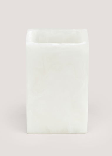Marble Resin Bathroom Tumbler (11cm x 7.5cm x 6cm)