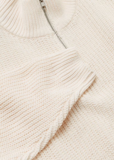 Girls Candy Couture Cream Chenille Half Zip Jumper (9-16yrs)