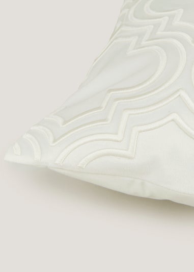 Cream Embroidered Cushion (43cm x 43cm)