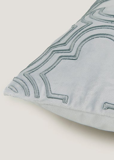 Grey Embroidered Cushion (43cm x 43cm)