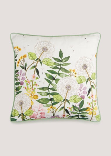 Green Floral Cushion (43cm x 43cm)