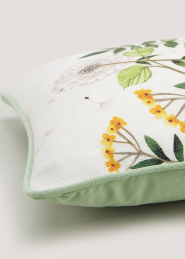 Green Floral Cushion (43cm x 43cm)