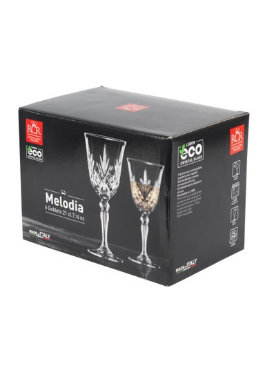 RCR 6 Pack Melodia Wine Glasses (210ml)