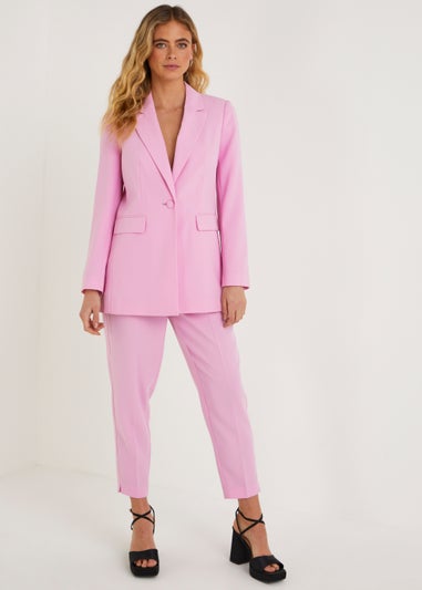 Poly Crepe Formal Trousers For Women - Pink