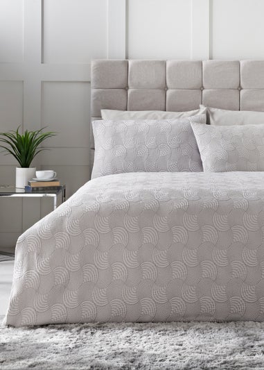 Grey Wave Jacquard Duvet Cover