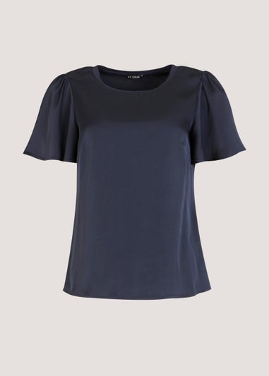 Et Vous Navy Satin T-Shirt