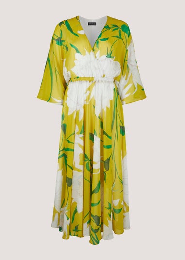 Et Vous Yellow Chiffon Wrap Midaxi Dress