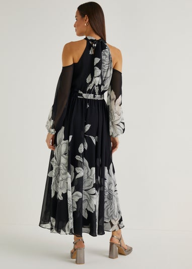 Et Vous Black Flower Maxi Dress