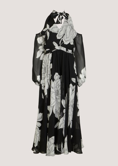 Et Vous Black Flower Maxi Dress