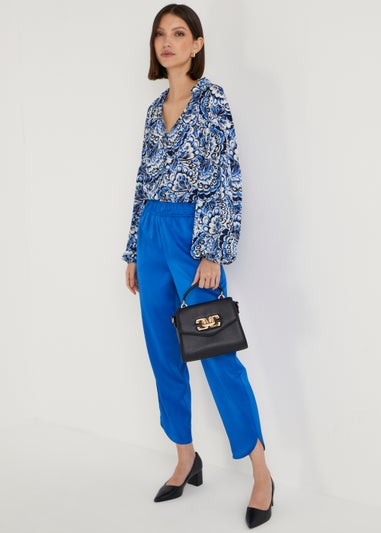 Et Vous Blue Satin Trousers