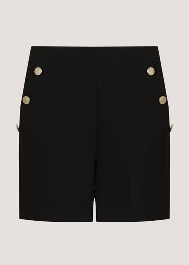 Et Vous Black Button Shorts