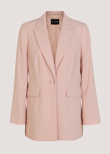 Et Vous Pink Crepe Suit Blazer