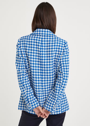 Et Vous Blue Check Boucle Blazer