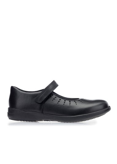 Start-Rite Mary Jane Black Leather Riptape School Shoes