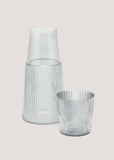 Grey Glass Carafe & Tumbler Set