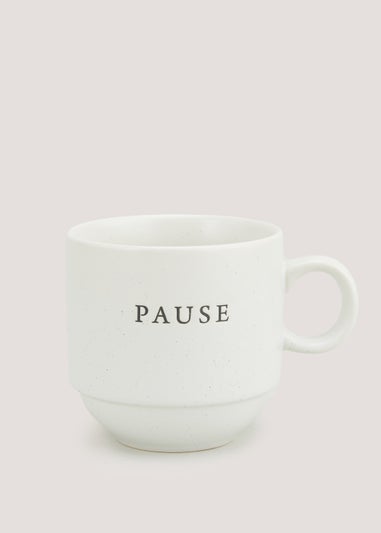 Cream Speckle Pause Mug (9cm x 8.5cm)